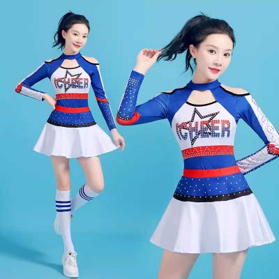 Women youth Cheerleading performance Race uniforms Soccer baby clothes Aerobics exercises competition performance costumes for girls